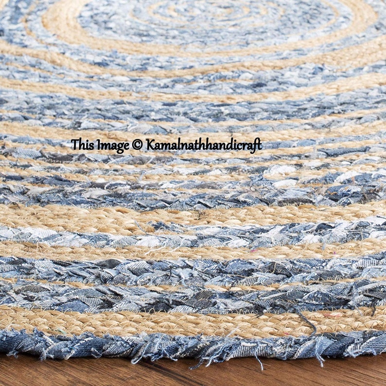 Extra Large Braided Chindi Round Rugs Dining Room Area Etsy