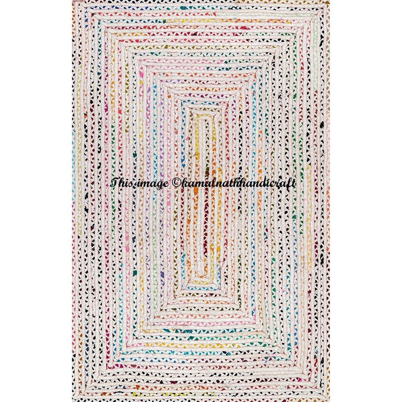 Indian Braided RAG RUG Rectangle Rug Meditation Mat Mandala Etsy