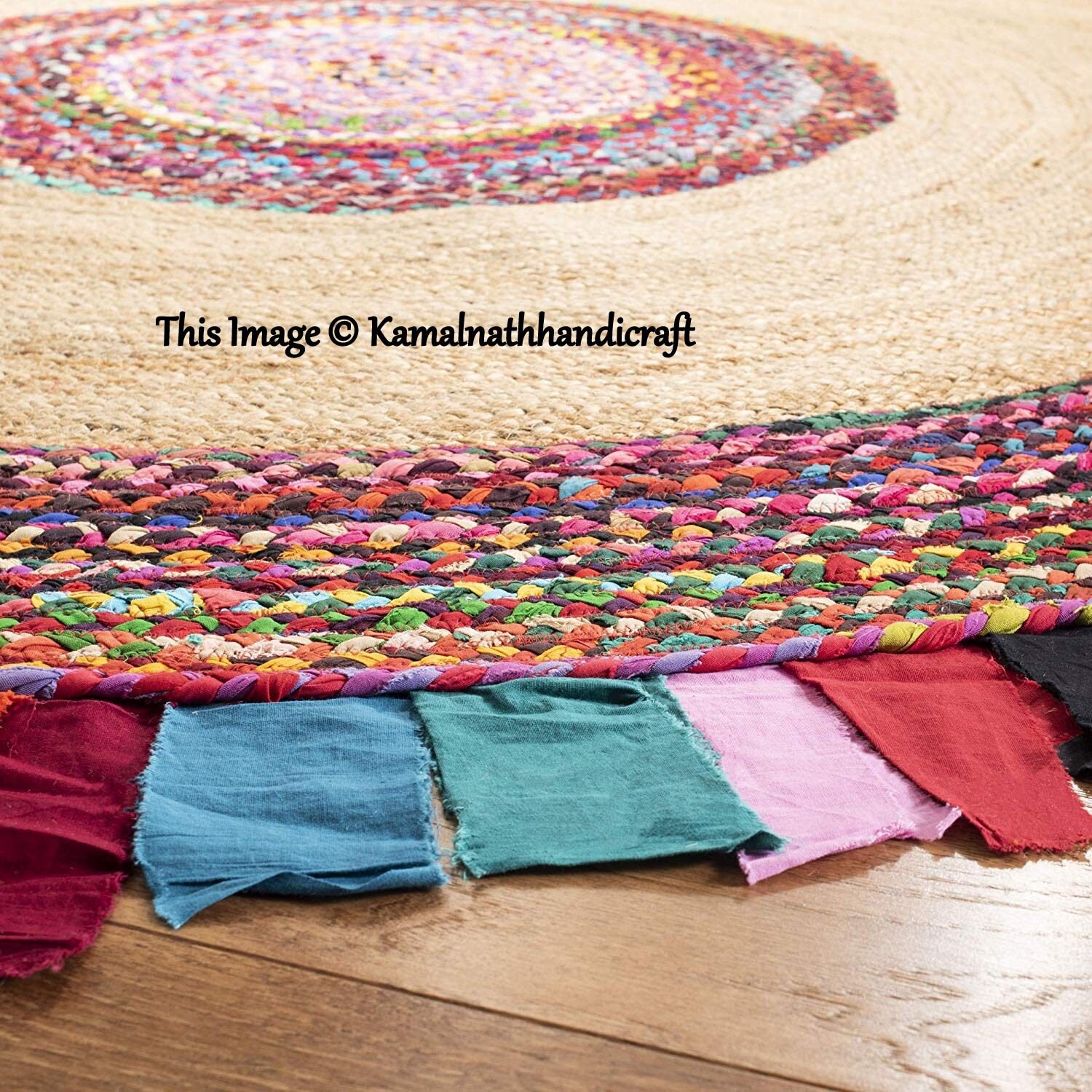 Recycled rag rug Ecofriendly rug Home decor circular rug Etsy