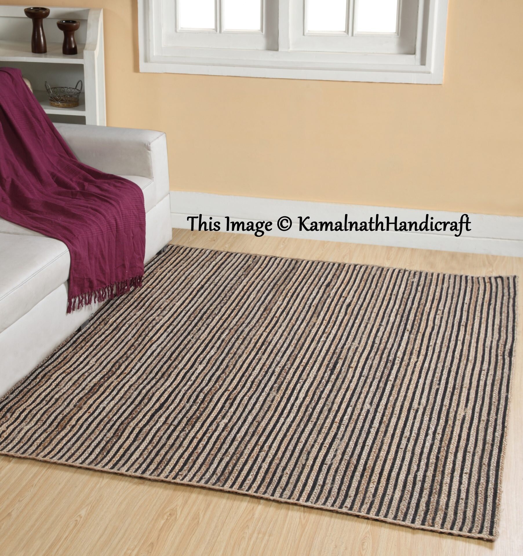 Braided Rag rug Square Jute Rug Rag Hand Woven Natural Jute Etsy