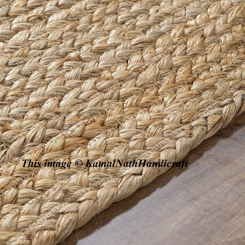 Indian Braided Jute Rug Rag Hand Woven Natural Jute area Rugs Etsy