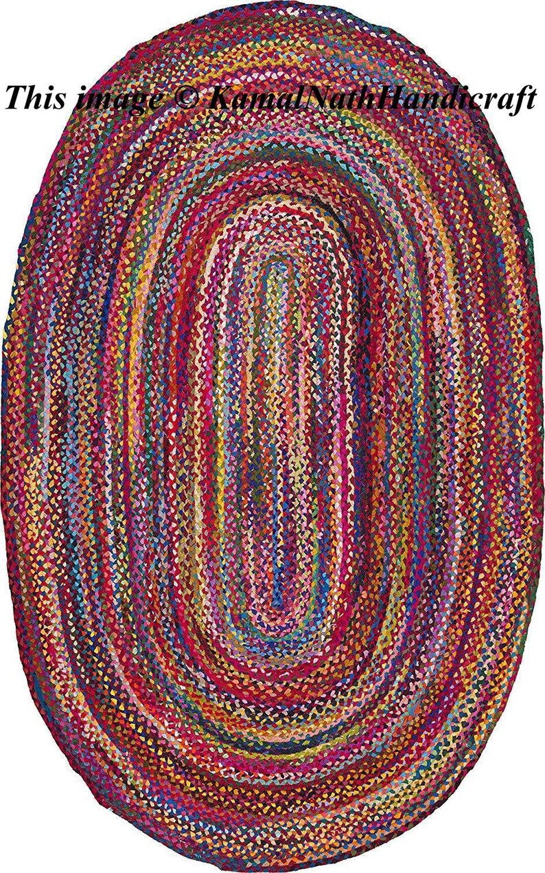 RUG braided oval rug meditation mat mandala rug bohemian Etsy