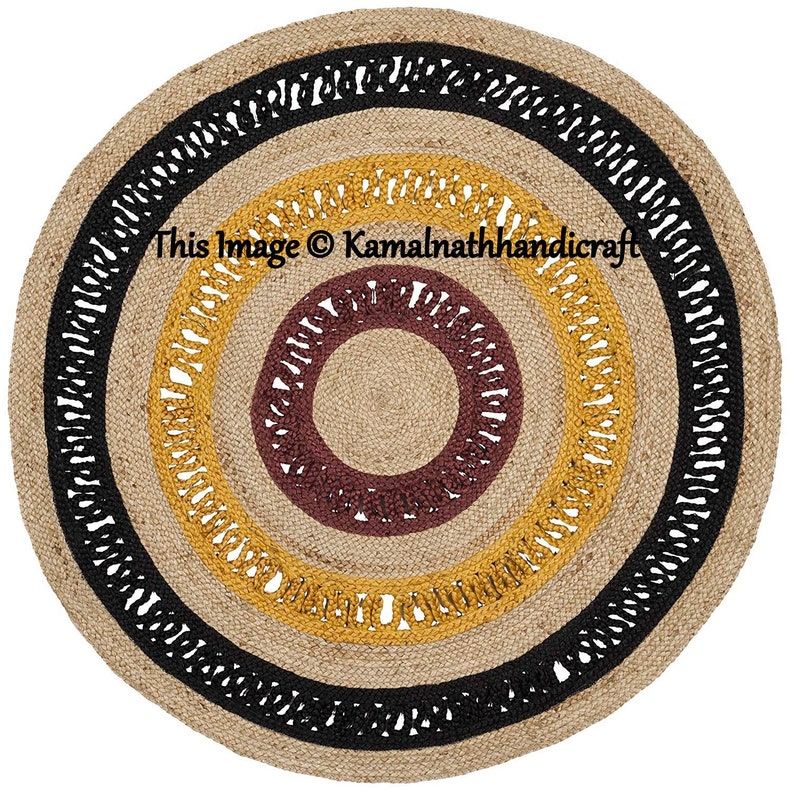 Home Decor Round Jute Braided Rugs Meditation Mat Indian Etsy