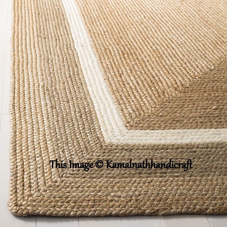 4x6 Feet Floor Area Rug Braided Cotton Rug Handmade Jute Rugs Etsy