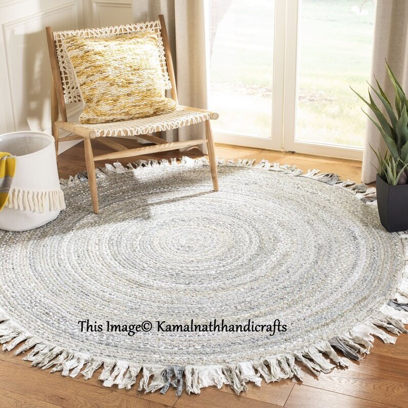 Indian Hand Braided Bohemian Colorful Cotton Chindi Area Rug Etsy
