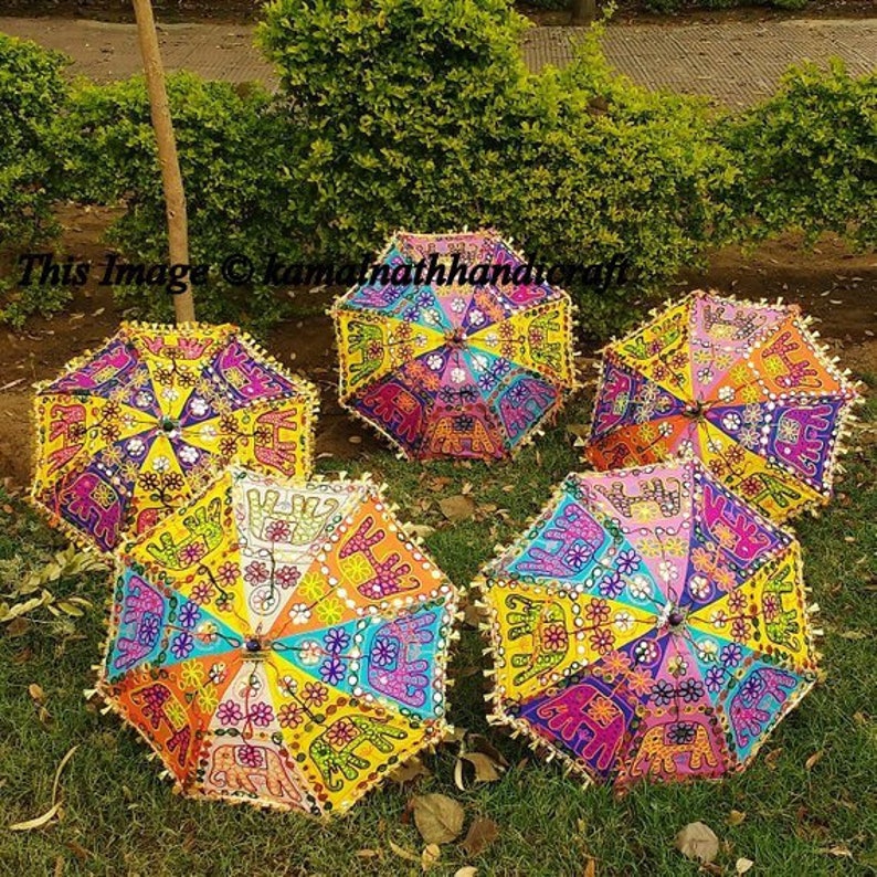 20 Pcs Lot Indian Wedding Umbrella Decoration Mirror Work Etsy