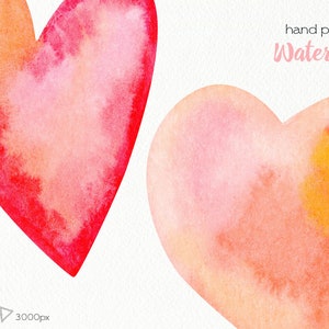 Watercolor Hearts Clipart / Hand Painted Hearts / Valentines Day ...