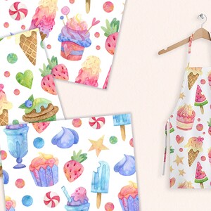 Watercolor Sweets Digital Paper / Scrapbook Paper / Seamless Patterns ...