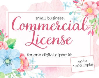 License for Commercial Use / License for Small Business / Digital PNG Files / Instant Download