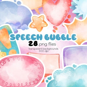 Clipart tekstballon / Clipartbundel png-bestanden / Instant Download