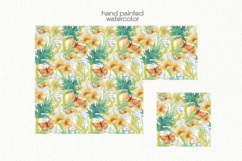 Watercolor Wildflowers / Scrapbook Paper / Seamless Patterns / Digital ...