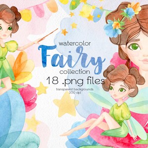 Fantasy Fee Clipart / Aquarell Magie Clipart / Märchen Mädchen / Digitale PNG Dateien / Sofortiger Download