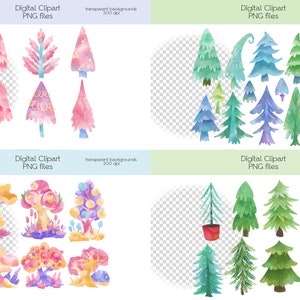 Fantasy Forest Clipart Bundle / Trees Clipart / PNG Files / Instant ...