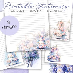 Floral Printable Stationery / Digital Letter Writing Paper / Instant Download
