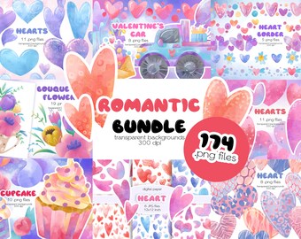 Valentine Clipart Bundle / PNG Files / Instant Download