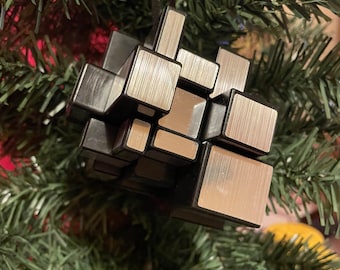 Rubik’s cube. Xmas decoration. Christmas tree decoration. Christmas decoration. Tree decoration. Recycled toy. Upcycled toy. Fidget toy.