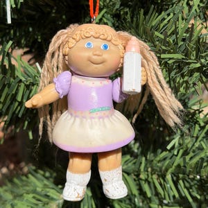 Distinctive Christmas Tree Ornaments. Cabbage Patch Doll Christmas Ornament. Cabbage Patch Doll Figure. Retro Christmas Tree Ornament.