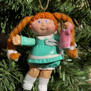 Distinctive Christmas Tree Ornaments. Cabbage Patch Doll Christmas Ornament. Cabbage Patch Doll Figure. Retro Christmas Tree Ornament.