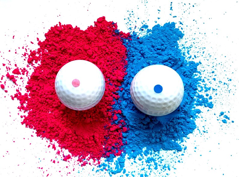Gender Reveal Golfball Baby Shower Reveal Exploding Powder Etsy UK