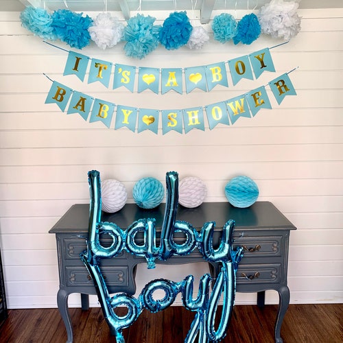 BOY'S BABY SHOWER Decorations Setit's A Boy Banner Etsy