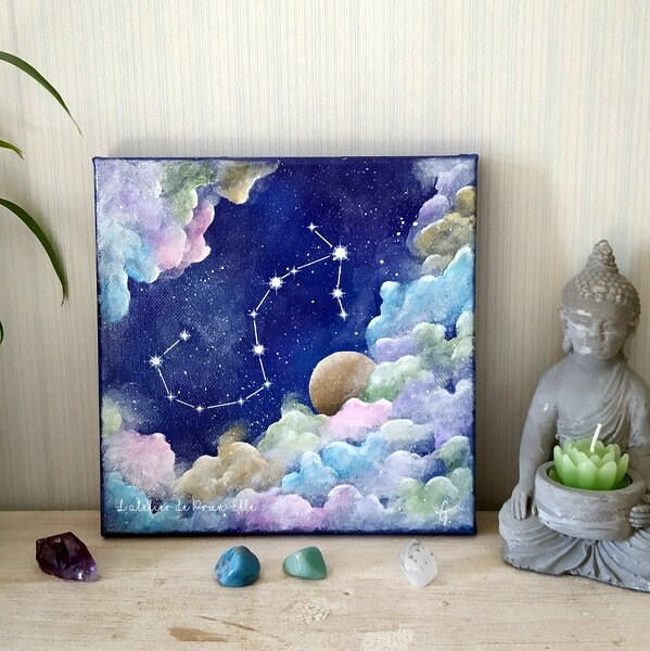 Peinture sur Toile - Constellation Du Zodiaque Signe Scorpion