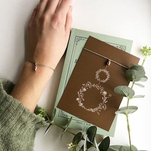 Bracelet Carte Postale Bracelet Gland Wish Bracelet or rose vert