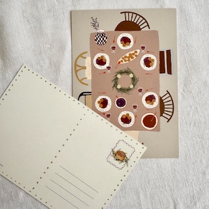 Joyeux Noël - carte postale - table de fête - table