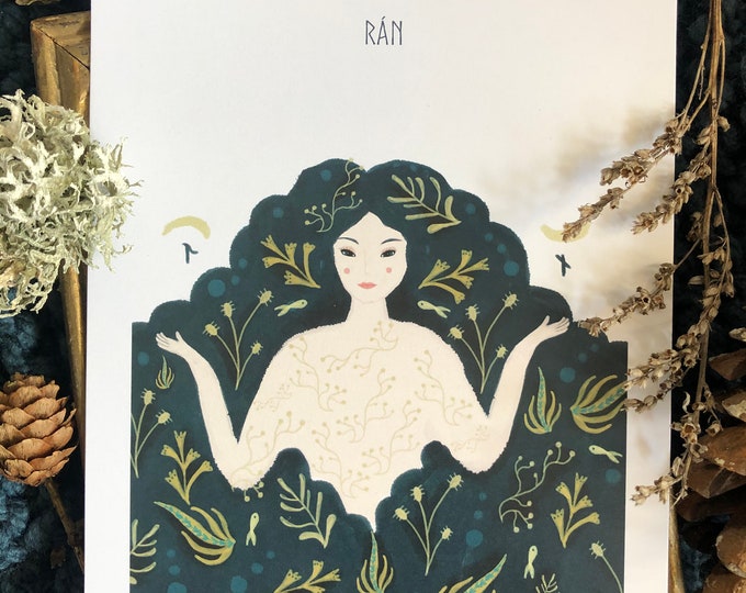 Goddess Ran Designs Rán - Norse Goddess Art Poster Print - Rán Illustration - Witch Pagan ...