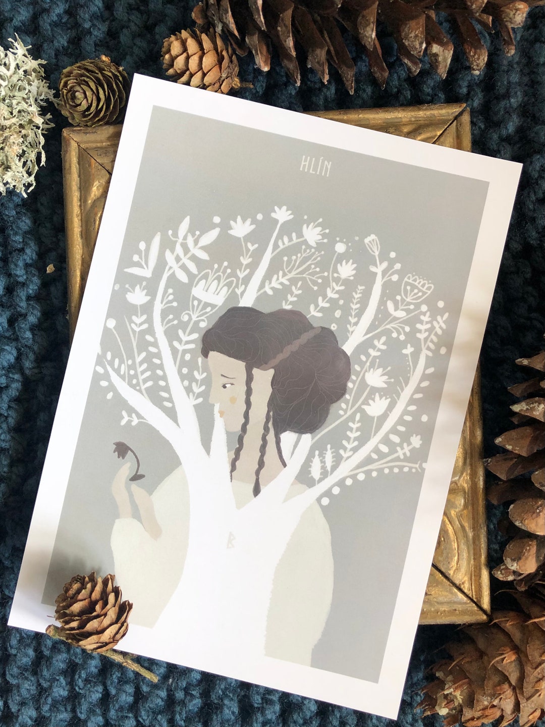 Hlin Norse Goddess Art Poster Print Digital Illustration - Etsy