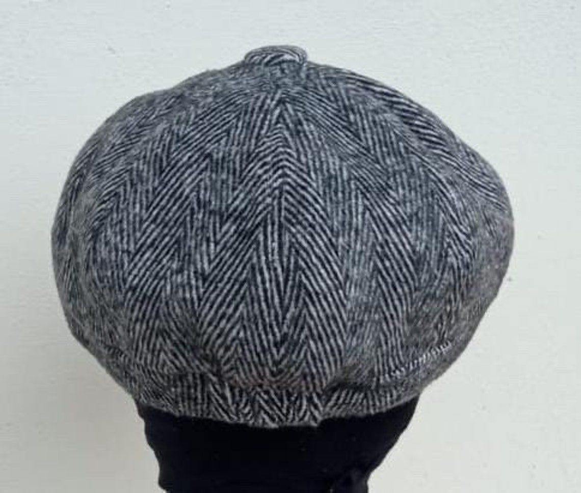 Peaky Blinders Tweed Newsboy Hat Herringbone Gatsby Cap Flat 8 Panel Baker Boy E - Foto 3