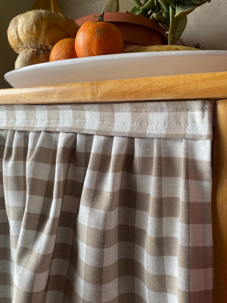 Tendina Sottolavello Liveinu - Corta, Autoadesiva, Beige, Per Cucina, Bagno, Armadi - Foto 3