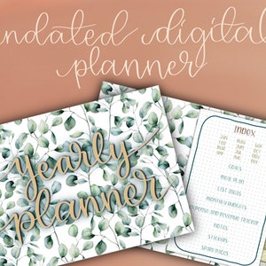 Niedatowany cyfrowy planer - Cyfrowy dziennik - Cyfrowy pamiętnik - Roczny planer - Dzienny planer - Tygodniowy planer - GoodNotes Planner - Cyfrowy