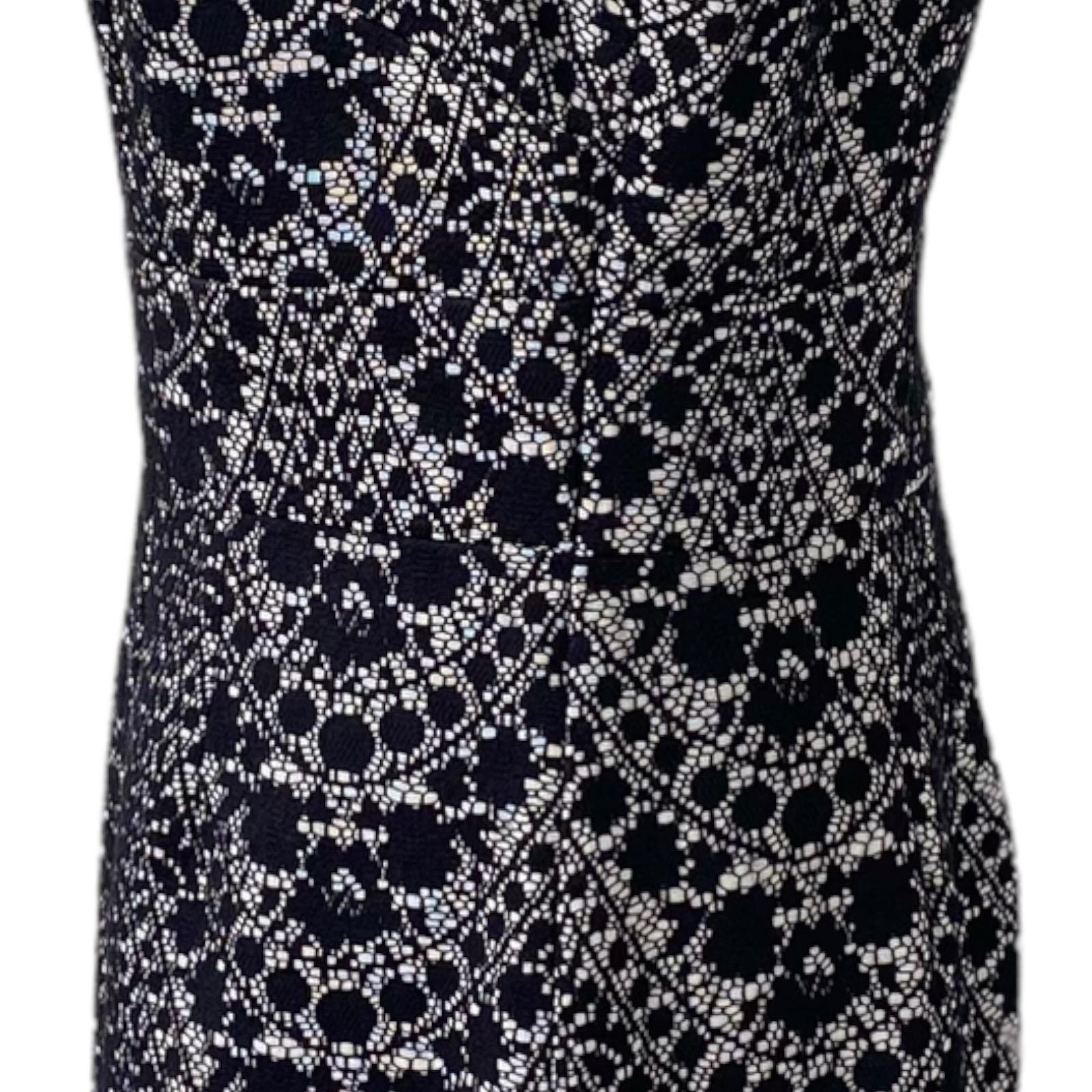 monsoon black lace dress Monsoon Black & White Lace Pencil Dress - Vintage Style Keyhole Design