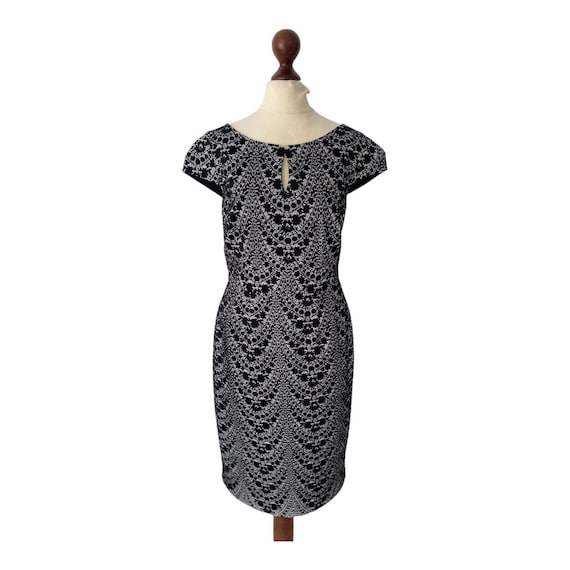 Monsoon Black & White Lace Pencil Dress - Vintage Style Keyhole Design -  Etsy Ireland