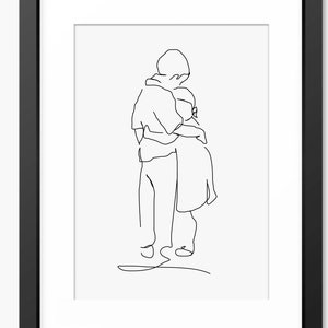 Brother and Sister Print, Family Art, Family Portrait, Gift for Brother, Gift for Sister, Line Art, Line Drawing, Family Drawing, Nursery