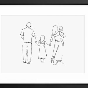 Family Print, Family Line Art, Family Illustration, Family Drawing, Family Line Art, Line Drawing, Family Portrait, Family Wall Art, Mother