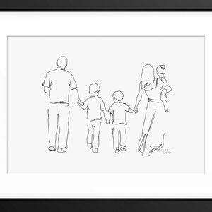 Family Print, Family Line Art, Family Portrait, Family Drawing, Mothers Day Art, Line Art,Line Drawing, Family Illustration, Family Wall Art