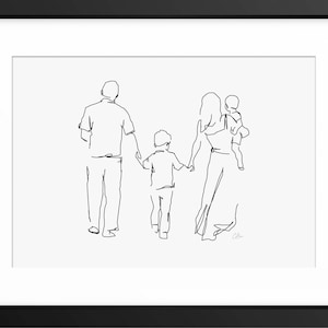Family Print, Family Line Drawing, Family Illustration, Line Art, Mothers Day Print, Family Art, Family Wall Art, Family Portrait, Wall Art