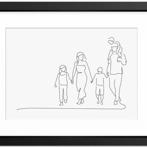 Family Print, Family Illustration, Family Drawing, Family Wall Art, Family Line Art, Family Line Art, Family Portrait, Wall Art, Mothers Day