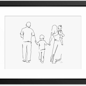 Familiekunst, familieillustratie, familietekening, familieportret, familiecadeau, Moederdagafdruk, Vaderdagafdruk, zeer fijne tekeningen, lijntekening