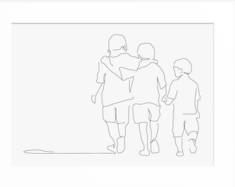 Family Line Art, Line Art, Line Drawing, Family Print, Family Portrait, Family Illustration, Mothers Day Gift, Gift for Mom, Mum, Brothers