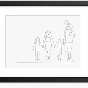 Family Print, Family Illustration, Family Line Art, Family Drawing, Family gift, Family Portrait, Family Wall Art, Line Art, Line Drawing