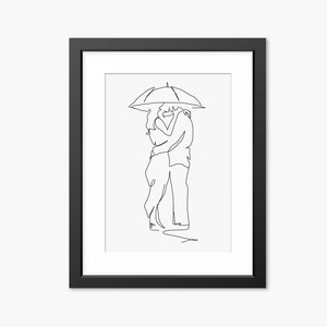 Valentines Day Gift, Valentines Day Print, Gift for her, Line Art Print, Line Drawing, Romantic Gift, Print, Gift for Wife, Girlfriend, Love
