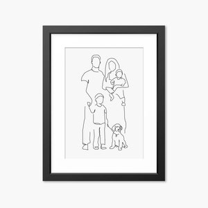 Family Art Print, Mothers Day Gift, Line Art print, Line Drawing, Family Illustration, Family Drawing, Gift for Mom, Mum, Family Portrait