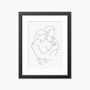 Family Line Art, Family Drawing, New baby gift, Family Portrait, Line Art, Line Drawing, New Baby, Gift for Mom, Special, Wall Art, Mum