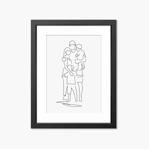 Family Line Art, Family Drawing, Family Print, Gift for her, Gift for Mom, Mum, Love Print, Special Gift, Wall Art, Line Art, Line Drawing