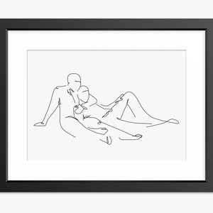 Gay Art Print, Gay Love Gifts, Gay Wedding Gift, Gay Anniversary Gift, Male Love Print, Line Drawing, Love Line Art, Gay Gift, Gay Wall Art
