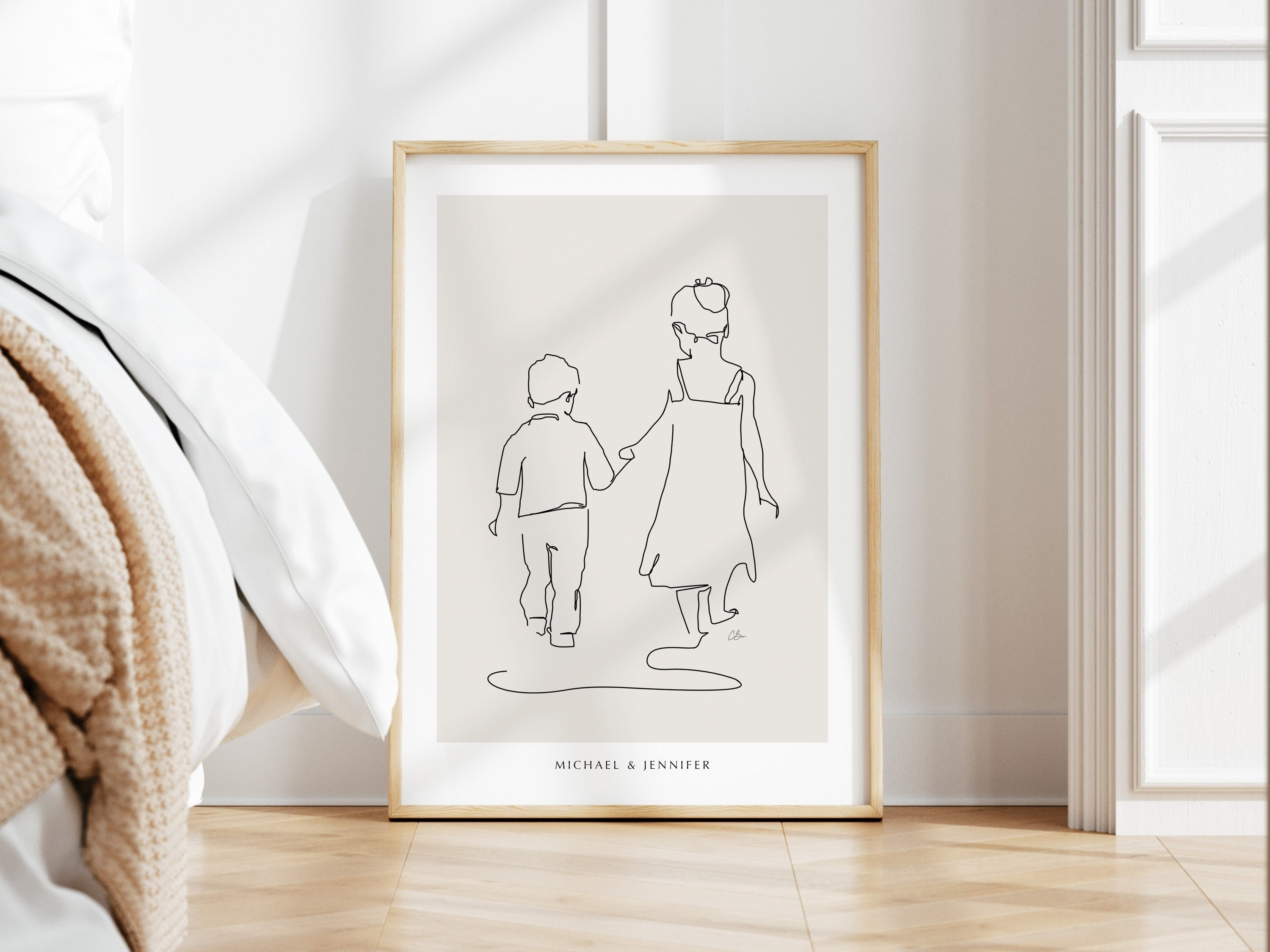Sibling Print, Brother and Sister Print, Children Wall Art, Children Illustration, Personalised Gift for Mum, Mom, Brother and Sister Art