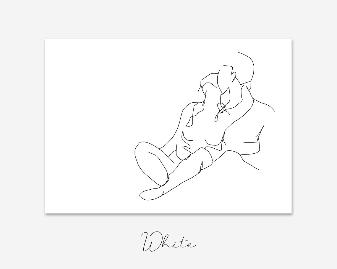Intimate Art Couple Kiss Line Art Romance Art Love Art Wall | Etsy