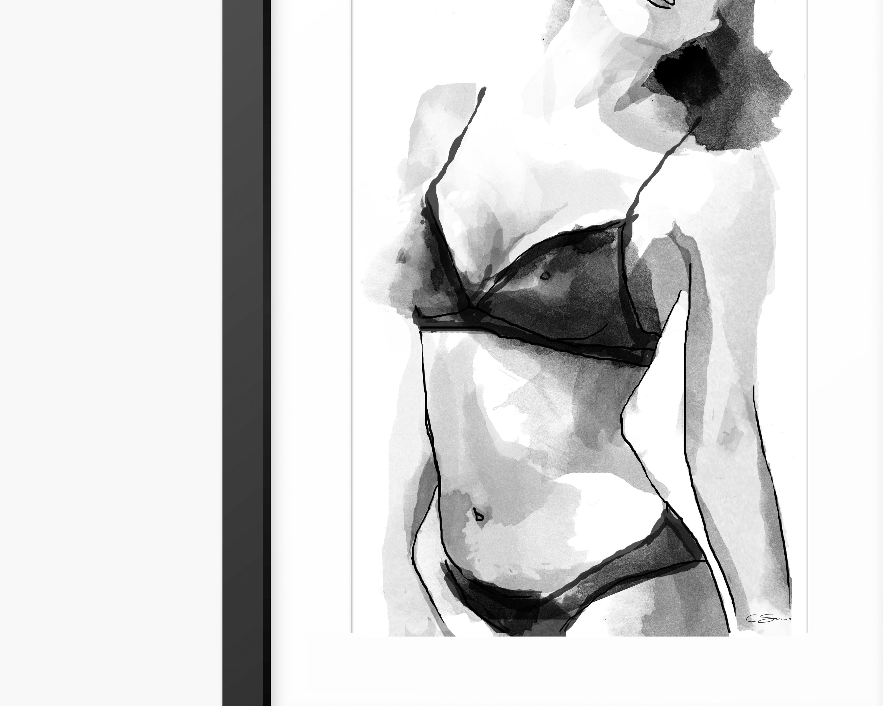 Female Body Print Wall Art Print Elegant Wall Art Female Etsy